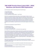 CRA ACRP Practice Exam (Latest 2023  2024) Questions and Answers With Explanations