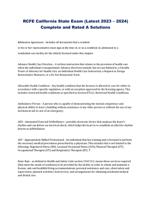 RCFE California State Exam (Latest 2023  2024) Complete and Rated A Solutions