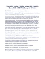 WGU D265 Critical Thinking Reason and Evidence Exam 2023  2024 With Complete Solution