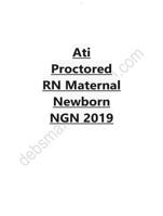 Ati Proctored RN Maternal Newborn NGN 2019