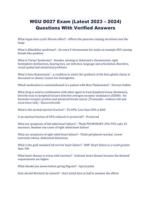WGU D027 Exam (Latest 2023  2024) Questions With Verified Answers