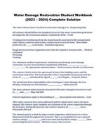 Water Damage Restoration Student Workbook (2023  2024) Complete Solution