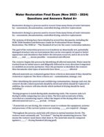 Water Restoration Final Exam (New 2023  2024) Questions and Answers Rated A+