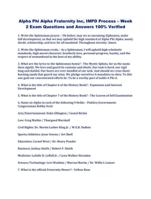 Alpha Phi Alpha Fraternity Inc, IMPD Process  Week 2 Exam Questions and Answers 100% Verified