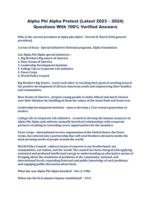 Alpha Phi Alpha Pretest (Latest 2023  2024) Questions With 100% Verified Answers