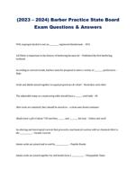(2023  2024) Barber Practice State Board Exam Questions & Answers