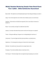 Milady Standard Barbering Sample State Board Exam Test 3 (2023  2024) Satisfaction Guaranteed