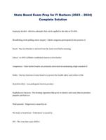 State Board Exam Prep for Fl Barbers (2023  2024) Complete Solution