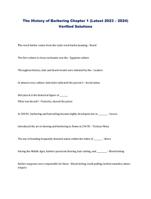 The History of Barbering Chapter 1 (Latest 2023  2024) Verified Solutions