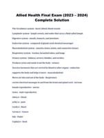 Allied Health Final Exam (2023  2024) Complete Solution