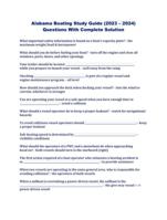 Alabama Boating Study Guide (2023  2024) Questions With Complete Solution