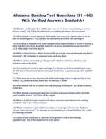 Alabama Boating Test Questions (31  60) With Verified Answers Graded A+