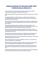 Alabama Boating Test Questions With 100% Verified Answers (Rated A+)