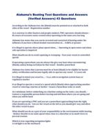 Alabamas Boating Test Questions and Answers (Verified Answers) 43 Questions
