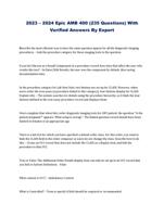 2023  2024 Epic AMB 400 (235 Questions) With Verified Answers By Expert