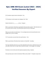 Epic AMB 400 Exam (Latest 2023  2024) Verified Answers By Expert