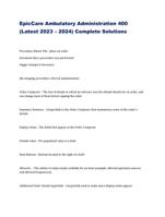 EpicCare Ambulatory Administration 400 (Latest 2023  2024) Complete Solutions