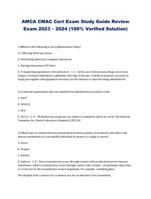 AMCA CMAC Cert Exam Study Guide Review Exam 2023  2024 (100% Verified Solution)