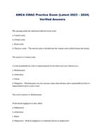 AMCA CMAC Practice Exam (Latest 2023  2024) Verified Answers