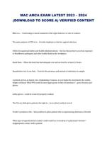 MAC AMCA EXAM LATEST 2023  2024 (DOWNLOAD TO SCORE A) VERIFIED CONTENT