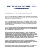 BCAT Certification Test (2023  2024) Complete Solution