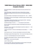 COKO Ethics Exam Review (2023  2024) With Complete Solution