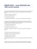 PMHNP ANCC  exam 2023/2024 with 1005 correct answers