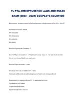 FL PTA JURISPRUDENCE LAWS AND RULES EXAM (2023  2024) COMPLETE SOLUTION