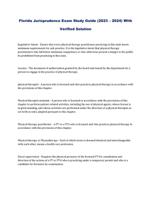 Florida Jurisprudence Exam Study Guide (2023  2024) With Verified Solution