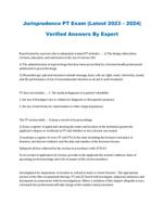 Jurisprudence PT Exam (Latest 2023  2024) Verified Answers By Expert