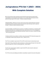 Jurisprudence PTA Set 1 (2023  2024) With Complete Solution
