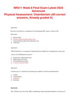 NR511 Week 8 Final Exam Latest 2023 Advanced  Physical Assessment: Chamberlain (All correct answers, Already graded A)