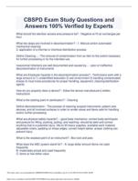 CBSPD Exam Study Questions and Answers 100% Verified by Experts