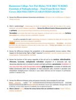 Rasmussen College, New Port Richey NUR 2063/ NUR2063: Essentials of Pathophysiology  Final Exam Review Sheet Covers 2024