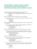 ATI RN MEDICAL SURGICAL EXAM QUESTIONS AND ANSWERS 2022-2023|LATEST VERSION// GRADED A+