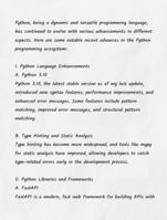 Advances in Programming using Python