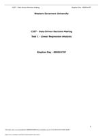 WGU C207  Data-Driven Decision Making Task 1  Linear Regression Analysis