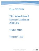 NCLEX-RN V12.35 National Council Licensure Examination(NCLEX-RN)2023/2024