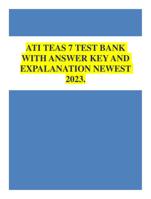 ATI TEAS 7 TEST BANK WITH ANSWER KEY AND EXPLANATION NEWEST 2023