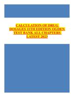 Test Bank For CALCULATION OF DRUG DOSAGES 11TH EDITION OGDEN ALL CHAPTERS LATEST 2023