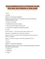 NCLEX PHARMACOLOGY & PHYSIOLOGY EXAMS WITH NGN, 2023 VERSION (A+ REAL EXAM)