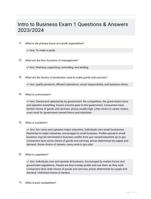 Intro to Business Exam 1 Questions & Answers 2023/2024