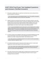 AHIP 2024 Final Exam Test Updated Questions and Answers (Verified Answers)