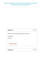 BIOD 152 MODULE 2 REAL EXAM; ESSENTIAL HUMAN ANATOMY AND PHYSIOLOGY II (2024)