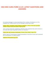 HESI MED SURG FORM A & B- LATEST QUESTIONS AND ANSWERS
