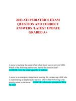 2023 ATI PEDIATRICS EXAM  QUESTION AND CORRECT  ANSWERS /LATEST UPDATE  GRADED A+