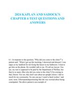 2024 KAPLAN AND SADOCKS  CHAPTER 6 TEST QUESTIONS AND  ANSWERS