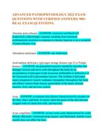 ADVANCED PATHOPHYSIOLOGY 2022 EXAM  QUESTIONS WITH VERIFIED ANSWERS| 900+  REAL EXAM QUESTIONS.