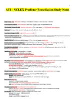 ATI  NCLEX Predictor Remediation Study Notes