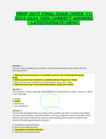 NRNP 6675 FINAL EXAM (WEEK 11) 2023-2024 100% CORRECT ANSWERS  LATESTUPDATE|NEW!!